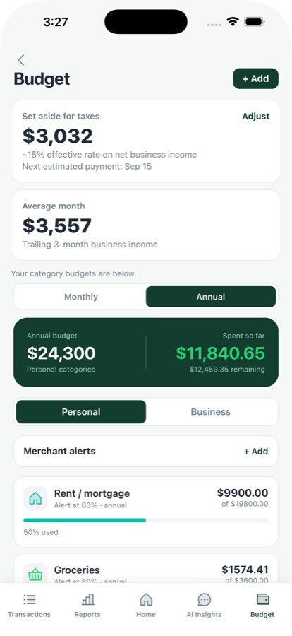 RevvFi smart budgets for personal and business